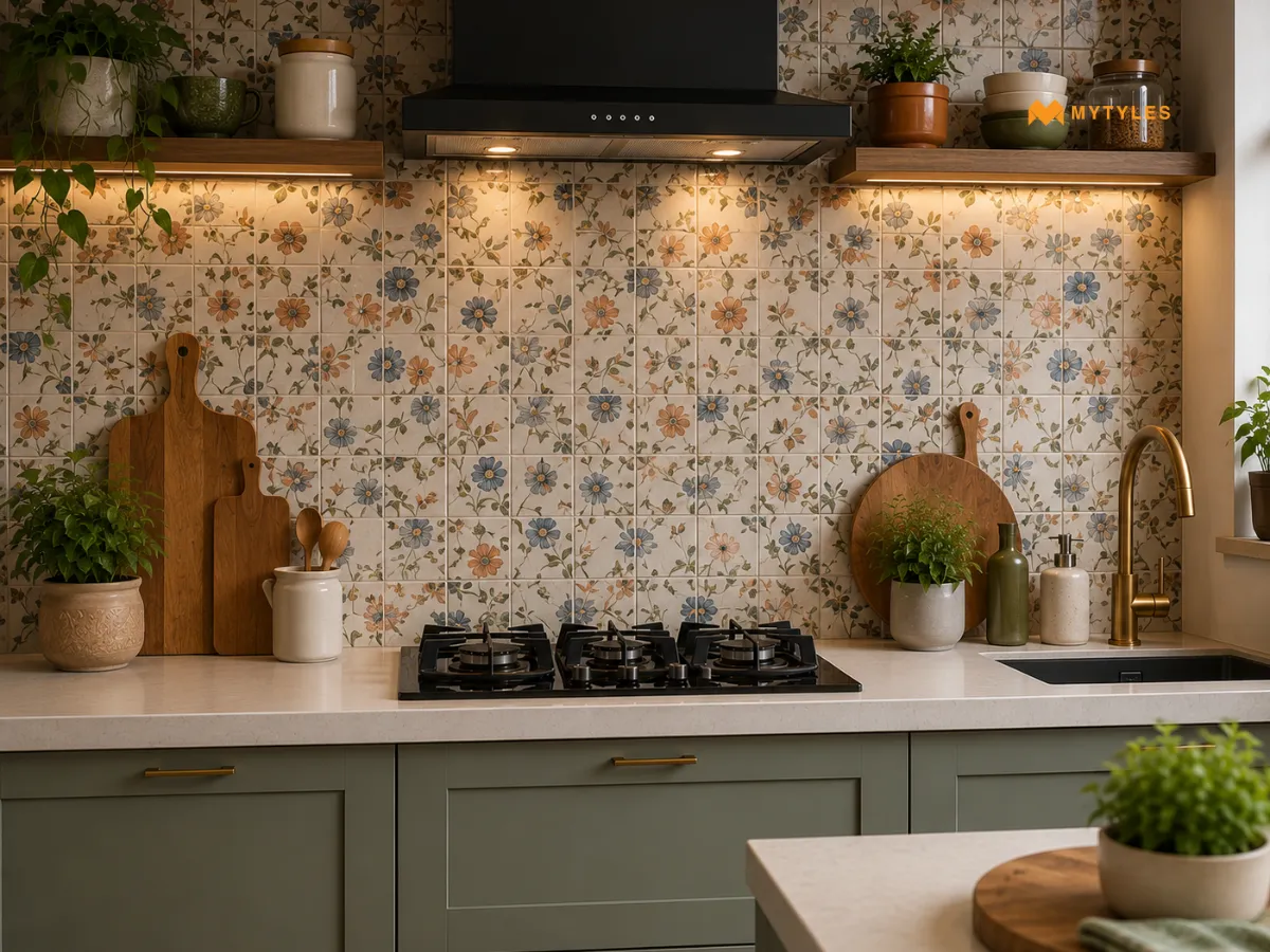 Floral and Printed  Kitchen Wall Tiles